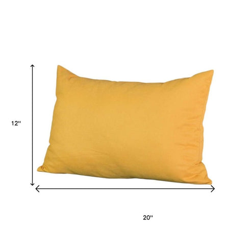 Set of 2 Yellow Modern Lumbar Throw Pillows